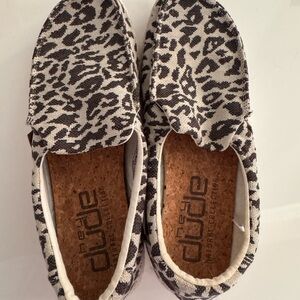 Hey Dude Cheetah Print Canvas Slip-Ons